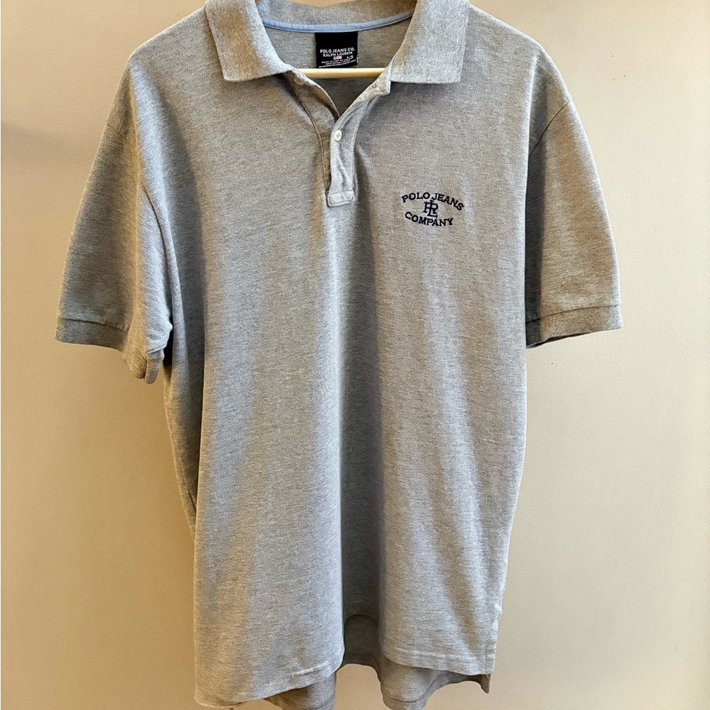 Polo Jeans Company VTG 90s grey golf shirt L/XL Made in Canada